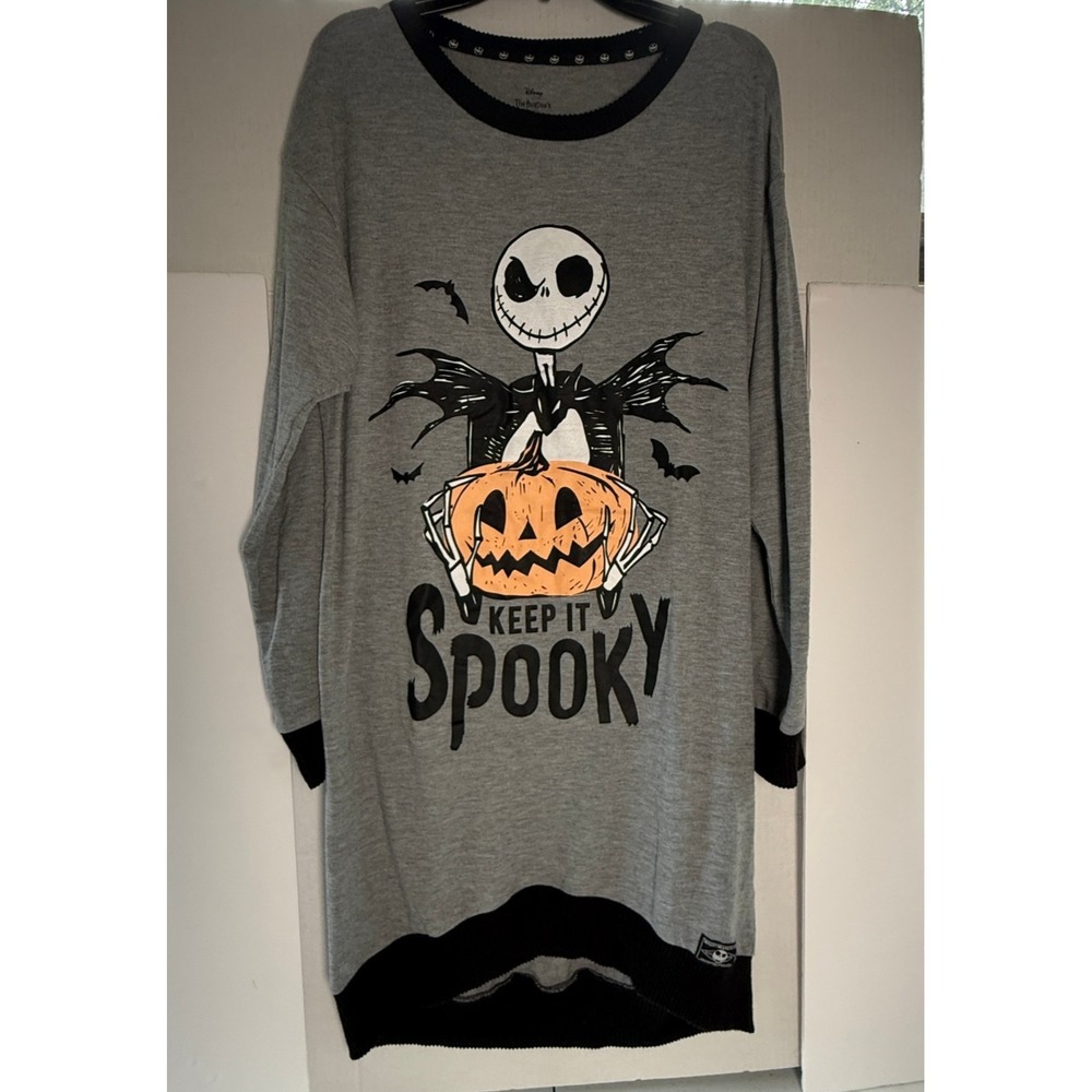 Disney Nightmare Before Christmas Women Sleep Shirt XS Skellington Tunic Jack
